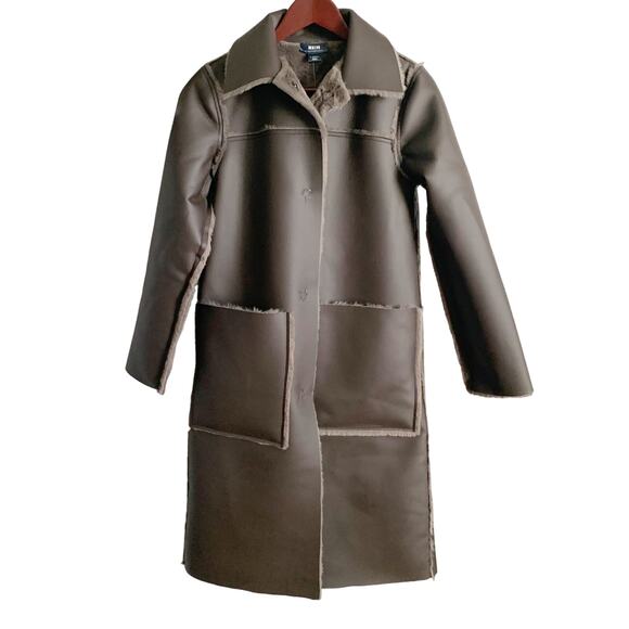 Anthropologie Kerry Reversible Faux Fur Coat XS Grey - Picture 2 of 8